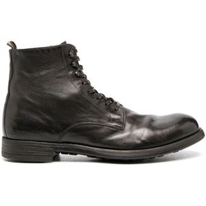 Officine Creative, Schoenen, Heren, Bruin, 45 EU, Suède, Veterschoenen Leren Laarzen