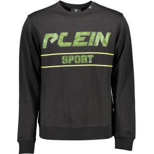 Plein Sport, Sweatshirts & Hoodies, Heren, Zwart, S, Katoen, Contrast Logo Sweater Heren Sweatshirt