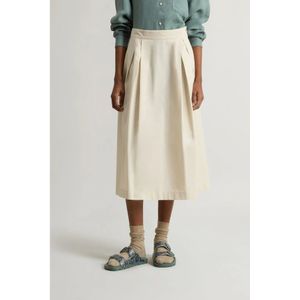 Woolrich, Rokken, Dames, Beige, M, Katoen, Katoenen popeline rok met zakken