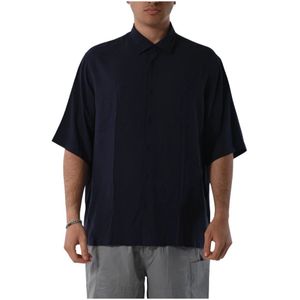 Armani Exchange, Overhemden, Heren, Blauw, S, Viscose Overhemd met Knopen