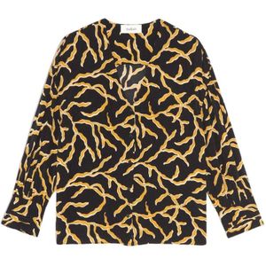 Ba&Sh, Blouses & Shirts, Dames, Zwart, M, Clea Animal Print Blouse