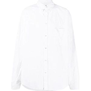 Balenciaga, Blouses & Shirts, Dames, Wit, S, Katoen, Cocoon Fit Poplin Overhemd