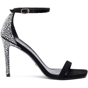 Stuart Weitzman, Sandaal met Kristalversiering Zwart, Dames, Maat:38 1/2 EU