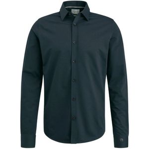 Cast Iron, Overhemden, Heren, Blauw, S, Katoen, Lange Mouw Twill Jersey Shirt