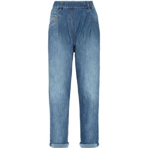 Brunello Cucinelli, Jeans, Dames, Blauw, S, Katoen, Loose-fit Jeans