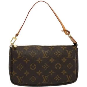 Louis Vuitton Vintage, Pre-owned Coated canvas clutches Bruin, Dames, Maat:ONE Size