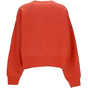 Nike, Sweatshirts & Hoodies, Dames, Oranje, M, Katoen, Cropped Crewneck Sweatshirt Phoenix Fleece