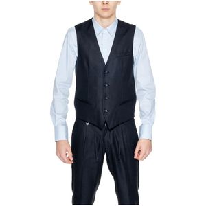 Antony Morato, Heren Linnen Gilet Zwart, Heren, Maat:M