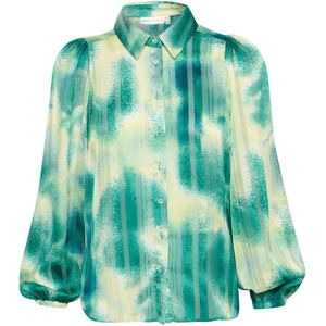 InWear, Blouses & Shirts, Dames, Groen, S, Polyester, Groene Art Splash Feminine Blouse