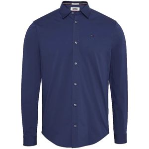 Tommy Hilfiger, Overhemden, Heren, Blauw, M, Katoen, Origineel Casual Overhemd