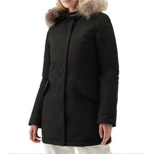 Woolrich, Jassen, Dames, Zwart, M, Luxe Arctische Wasbeer Parka