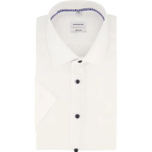 Seidensticker, Overhemden, Heren, Wit, XL, Katoen, Wit korte mouw zakelijk overhemd