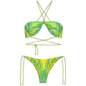 F**k, Badkleding, Dames, Veelkleurig, XL, Polyester, Bikini Fascia E Slip Americano Sunrise