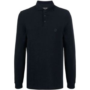 Giorgio Armani, Elegante Blauwe Polo Shirt Blauw, Heren, Maat:M