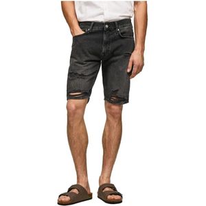 Pepe Jeans, Korte broeken, Heren, Zwart, W36, Denim, Denim Shorts