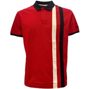 Harmont & Blaine, Tops, Heren, Rood, M, Katoen, Rode Katoenen Polo Shirt Lente/Zomer 2024