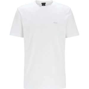 Hugo Boss, Gouden Logo T-Shirt voor Heren Wit, Heren, Maat:S