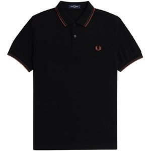 Fred Perry, Tops, Heren, Zwart, S, Katoen, Zwarte Polo Shirt Herfst/Winter Katoen