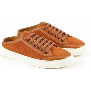 Testoni, Schoenen, Dames, Bruin, 39 EU, Suède, Suede Corduroy Leren Trainers Eigentijdse Stijl