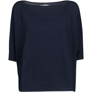 Liviana Conti, Blouses & Shirts, Dames, Blauw, S, Blauwe Boatneck Sweater