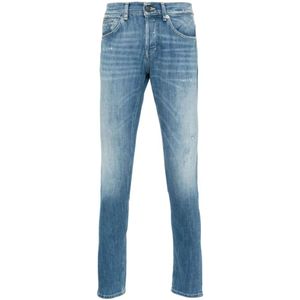Dondup, Jeans, Heren, Blauw, W31, Katoen, Slim-fit Jeans