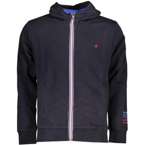 U.s. Polo Assn., Sweatshirts & Hoodies, Heren, Blauw, L, Katoen, Blauwe Hooded Katoenen Sweatshirt met Borduurwerk