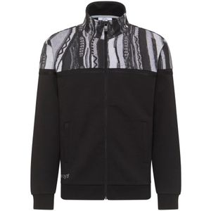 Carlo Colucci, Sweatshirts & Hoodies, Heren, Zwart, S, Urban Trainingspak Jas met Allover Print