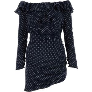 Alessandra Rich, Zijden mini-jurk met print Zwart, Dames, Maat:S