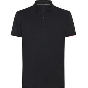 Rrd, Tops, Heren, Zwart, L, Zwart Polo Shirt Elastisch Macro