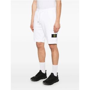 Stone Island, Korte broeken, Heren, Wit, XL, Katoen, Witte Bermuda Shorts voor Mannen