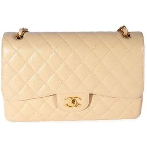 Chanel Vintage, Pre-owned, Dames, Beige, ONE Size, Leer, Pre-owned Leather chanel-bags
