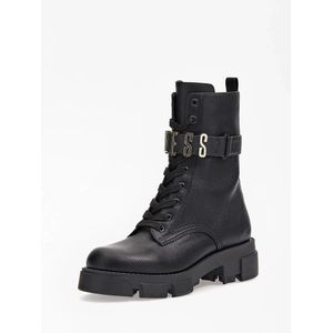 Guess, Schoenen, Dames, Zwart, 35 EU, Leer, Lace-up Boots