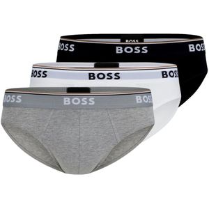 Hugo Boss, Ondergoed, Heren, Veelkleurig, XL, Katoen, Elastische Katoenen Briefs Multipack 3-Pack