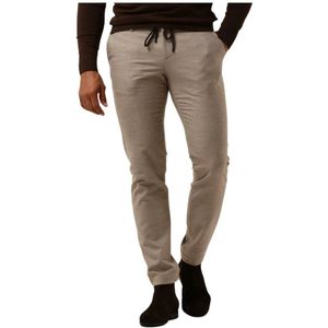 Alberto, Broeken, Heren, Beige, W35 L32, Heren Beige Slim-fit Broek