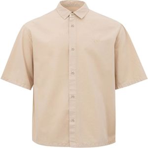 Armani Exchange, Overhemden, Heren, Beige, M, Short Sleeve Shirts