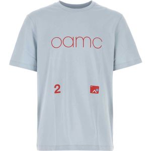 Oamc, Tops, Heren, Blauw, S, Katoen, Lichtblauw katoenen oversized T-shirt