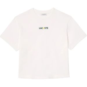 Lacoste, Tops, Dames, Wit, S, Katoen, Tennisbal Print Polo Shirt