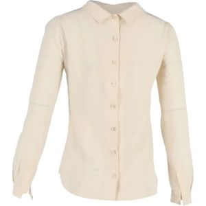 Moschino Pre-Owned, Pre-owned, Dames, Beige, M, Pre-owned Silk tops