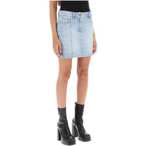 Versace, Denim Skirts Blauw, Dames, Maat:S