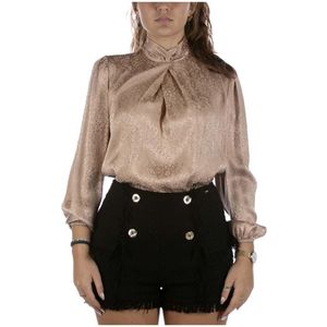 Gaudi, Blouses & Shirts, Dames, Roze, L, Guadi Jacquard Roze Blouse