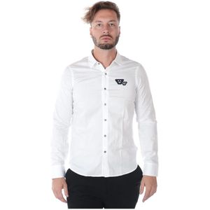 Emporio Armani, Overhemden, Heren, Wit, M, Casual Button-Up Overhemd