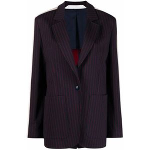 Palm Angels, Gestreepte Blazer Blauw, Dames, Maat:S