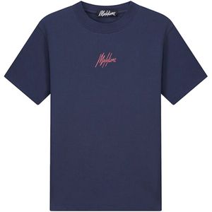 Malelions, Tops, Heren, Blauw, S, Gestreept Signature T-Shirt