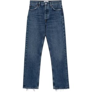 Agolde, Jeans, Dames, Blauw, W27, Denim, Regular Fit Denim Jeans