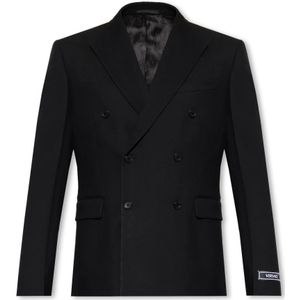 Versace, Dubbelrijige blazer Zwart, Heren, Maat:XL