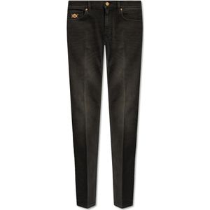 Versace, Jeans, Heren, Zwart, W32, Jeans met taps toelopende pijpen