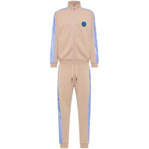 Carlo Colucci, Veelzijdig Tracksuit Set met Uniek Badge Beige, Heren, Maat:XL