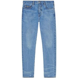 Versace, Jeans, Heren, Blauw, W31, Denim, Heldere Blauwe Denim Straight Jeans