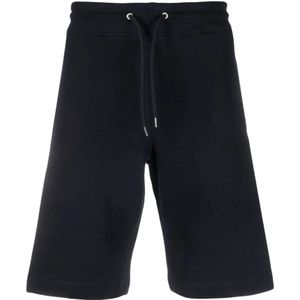 PS By Paul Smith, Blauwe Zebra-Patch Organische Katoenen Shorts Blauw, Heren, Maat:S