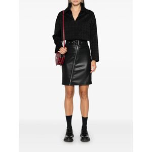 Karl Lagerfeld, Rokken, Dames, Zwart, XS, Polyester, Hoge taille biker potloodrok